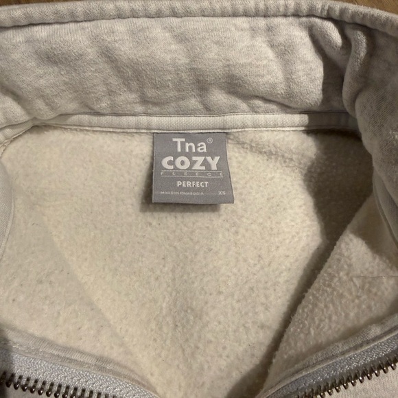 TNA Light Gray Zip-Up Sweater - Picture 2 of 3